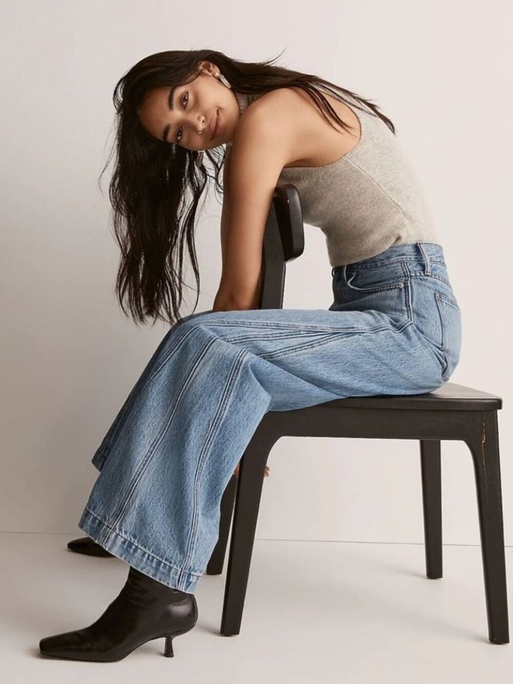 Madewell Superwide-Leg Jeans in Parson Wash: Inset Edition Size 30